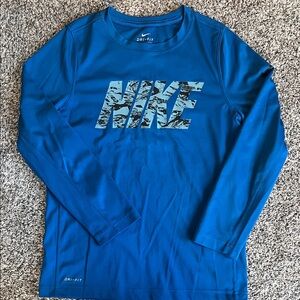 Nike Dri-Fit boys blue long sleeve Tshirt